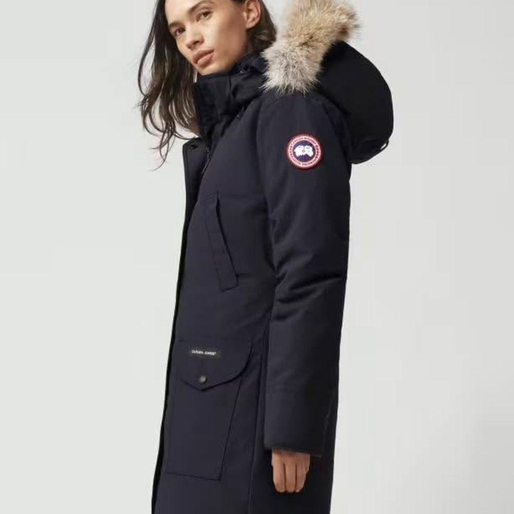 Women's Black Parka with Fur Trim Hood
